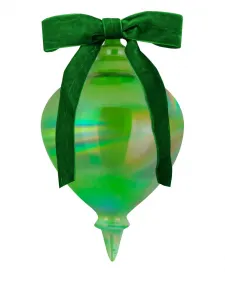 Радужный орнамент с текстурированным бантом, 18 см, Baci Milano, зеленый