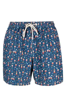 Плавки-шорты с графичным принтом MC2 SAINT BARTH, синий
