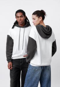 Толстовка YOURTURN BORG HOOD AND SLEEVES UNISEX, Mottled Light Grey/Dark Grey/Mottled Light Grey