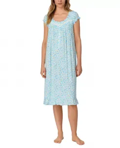 Женская ночная рубашка вальс с принтом и рукавами-крылышками Eileen West, белый