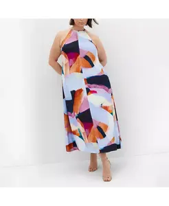 Платье Plus Size Aspect Level CITY CHIC, синий