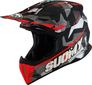 Мотокроссовый шлем Suomy x-wing camouflager e06, Black/Grey/Red