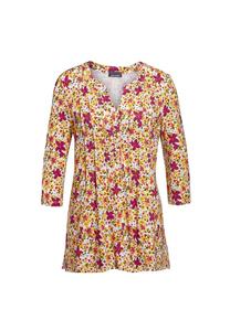 Короткий размер: туника-рубашка с принтом подчеркивающая фигуру Goldner, мультиколор