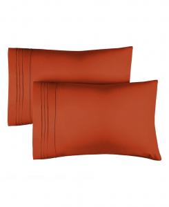 Комплект из 2 мягких микрофибровых наволочек, размер King CGK Unlimited, цвет terracotta