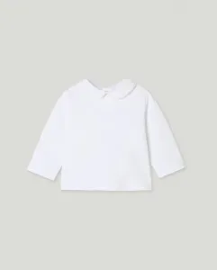 Базовый детский джемпер с длинным рукавом, круглым вырезом и окантовкой Coconut El Corte Inglés, белый