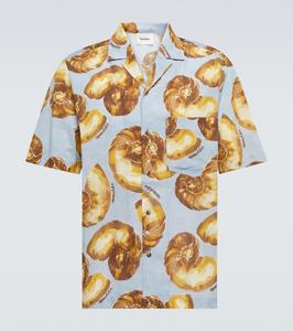 Рубашка для боулинга из хлопка с принтом Nanushka, Seashell