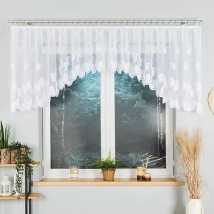 НОРА - Готовая жаккардовая штора с подгибом по низу - 400х90 см - белая MARKIZETA HOME