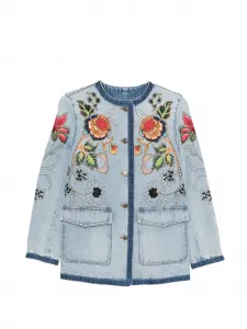 Жакет с цветочной вышивкой Valentino Garavani, синий