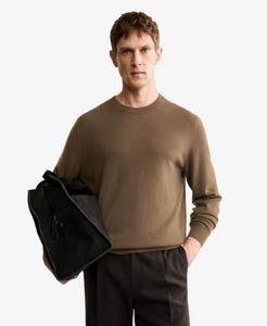 Мужской кашемировый свитер прямого кроя MANGO, Medium Brown