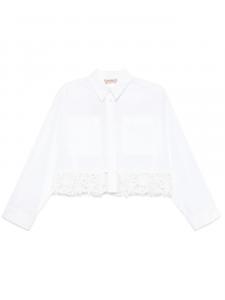 TWINSET рубашка из поплина и кружева, белый
