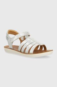 Детские замшевые сандалии Shoo Pom, серебряный