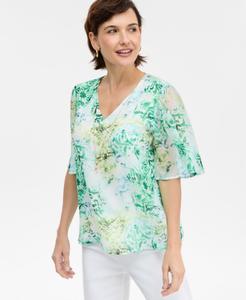 Женский топ с принтом и ожерельем JM Collection, Abndnt Green Combo