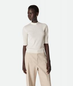 Wool rib top BOTTEGA VENETA, мел
