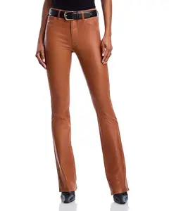 Джинсы Selma с высокой посадкой, облегающие, расклешенные, коньячного цвета. L'Agence, коричневый