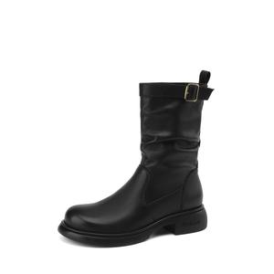 Ботинки Crew Martin 4 см женские BOERDIQI, Black (Cow Leather Insoles)