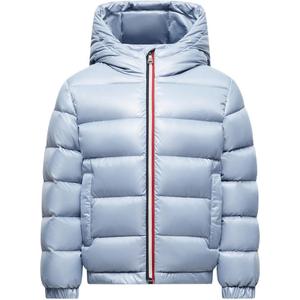 Moncler Пуховик New Aubert с капюшоном, светло-голубой, для детей 3-7 лет