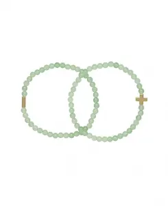 Комплект из 2 браслетов с каменными бусинами Charged, aventurine