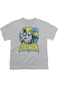 Футболка с коротким рукавом DC Comics Batman для детей Gildan, серебряный