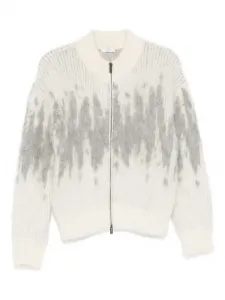 Кардиган с молнией и узором Peserico, серый