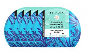 Увлажняющие маски для лица из морских водорослей с шелковым покрытием, восстанавливающие и увлажняющие, 5 шт/коробка Sephora, 5 sheets