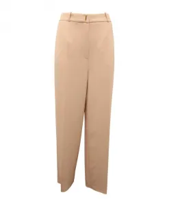 Основные шерстяные брюки кремового цвета Elisabetta Franchi, бежевый