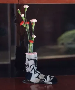 Носки с цветочным узором и люрексом Tricot, цвет 97 Charcoal