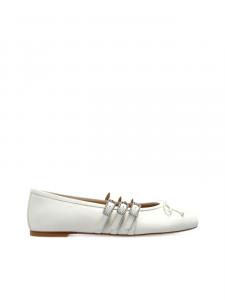 Балетки Stuart Weitzman Celeste с пряжкой, белый