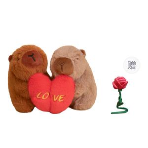 Плюшевая кукла Confession Pig Heart с кнопками-защелками, высота 12 см Doudou Beibei, коричневый