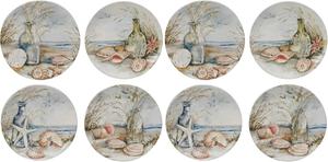 Certified International Coastal Landscape салатная/десертная тарелка 23 см, набор из 4 шт (2 упаковки), ассорти дизайнов, мультиколор