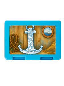 Mr. & Mrs. Panda Бенто-бокс с дизайном «Якорь» синего цвета, без слогана, белого цвета