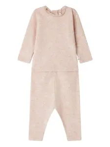 Комплект брюк с цветочной кружевной отделкой Bonpoint, нейтральный