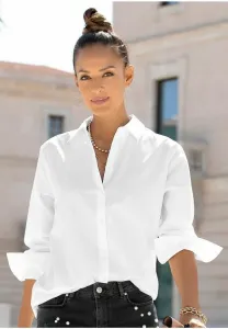 Блузка на пуговицах Lascana, Weiß