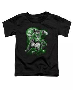 Футболка с коротким рукавом для девочек-малышей Lantern Planet Green Lantern, черный