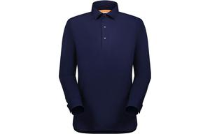 MAMMUT Футболка-поло мужская Active Deep Sea Blue с воротником-поло, умеренно прямого кроя