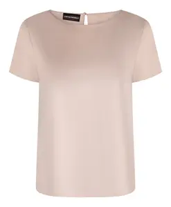 Атласная футболка с вырезом на спине. Emporio Armani, розовый