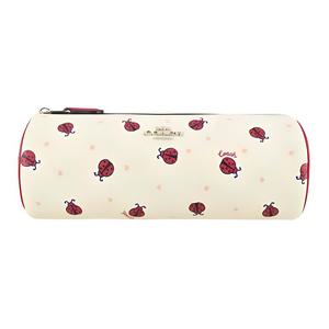 Косметичка из ПВХ с принтом "Трубы" женская белая COACH