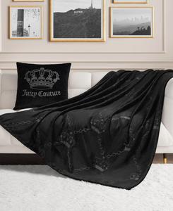 Плед с рельефным рисунком в виде короны, 50 x 70 дюймов Juicy Couture, Black Crowns