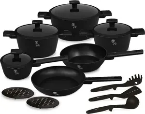 Набор столовых приборов с титановой поверхностью, 15 предметов, коллекция Matte Black Berlinger Haus