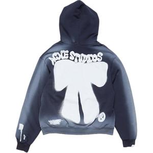 Худи с принтом Acne Studios, темно-синий