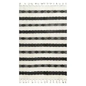 Полосатый коврик ручной работы Delia Shag Nuloom, 229x290 см