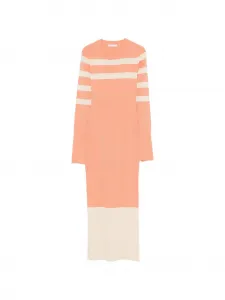 Полосатое двухцветное трикотажное платье Patrizia Pepe, оранжевый