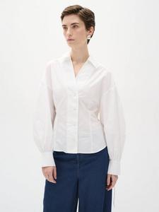 Футболка с V-вырезом и поясом на шнурке Valley InWear, Pure White