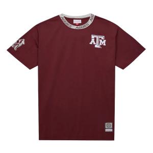 Mitchell & Ness Texas A&M Aggies Jacquard Ringer T Shirt Men's Chestnut Mitchell Ness, Chestnut