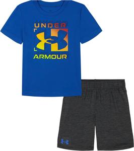 Under Armour майка с короткими рукавами и шорты для мальчиков, легкие и дышащие, Photon Blue/Black Twist
