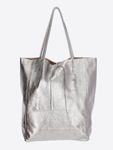 Сумка-шоппер SevaBags  Tasche Damen in Metallic Echtleder, серебряный