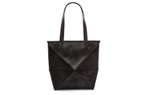 Кожаная сумка-шоппер, Сумка для покупок, Сумка через плечо, Женская средняя сумка черная LOEWE