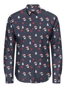 Рубашка Slim Fit на пуговицах Only & Sons ONSELF XMAS, темно-серый