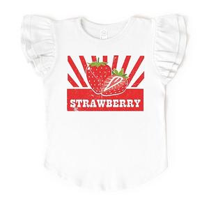 Футболка с рукавами-крылышками Strawberry rays The Juniper Shop, White