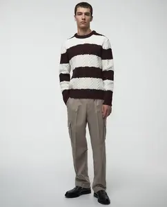 Круглый свитер в полоску Sfera, фиолетовый