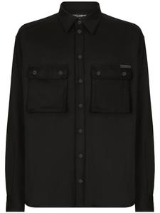 Dolce & Gabbana шерстяная рубашка, черный